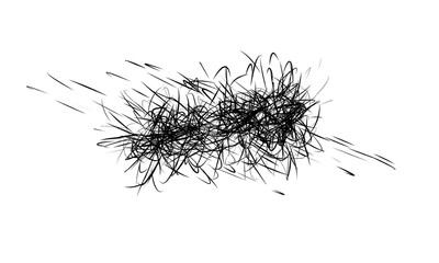 Naklejka premium Isolated graphic squiggly black lines overlay design element