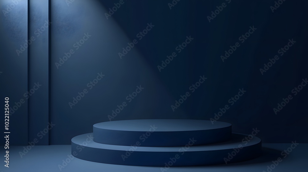 Poster 2. **design a modern vector illustration featuring a navy blue studio background, with soft gradient