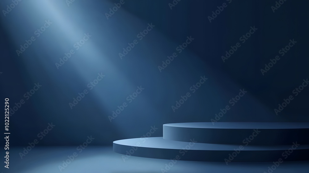 Poster 2. **design a modern vector illustration featuring a navy blue studio background, with soft gradient