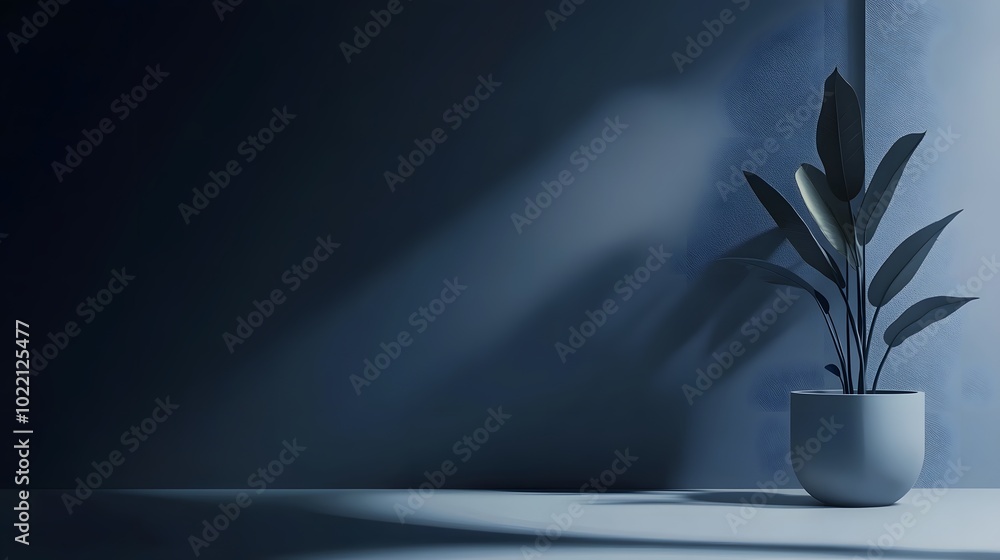 Poster 3. **imagine a minimalist vector illustration of a studio setting in rich navy blue, focused on crea