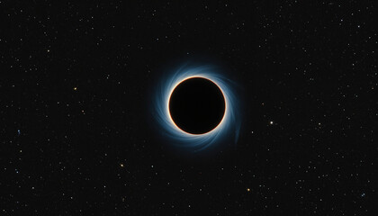 A black hole in space visualization, a black hole eating a star, creepy and mysterious visual for space journals and articles