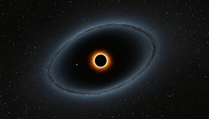 Fototapeta premium A black hole in space visualization, a black hole eating a star, creepy and mysterious visual for space journals and articles