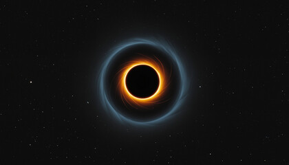 Naklejka premium A black hole in space visualization, a black hole eating a star, creepy and mysterious visual for space journals and articles