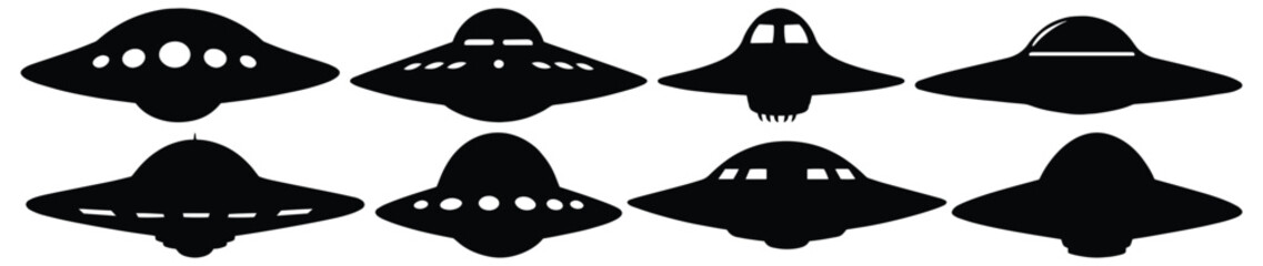 Ufo silhouette set vector design big pack of alien illustration and icon © Catnip