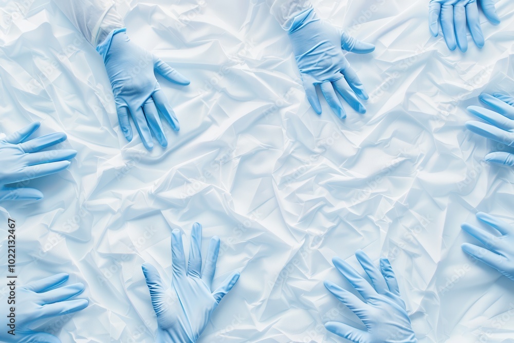 Aufkleber a collection of sterile medical gloves is displayed on a pristine white background, suitable for use