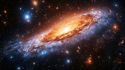 Fototapeta premium A stunning view of a spiral galaxy in deep space.