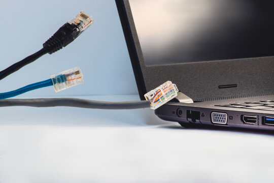 Lan cables  rg45 connect laptop to the network