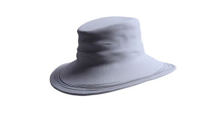 A white, wide-brimmed sun hat, isolated on a white background. Generative ai
