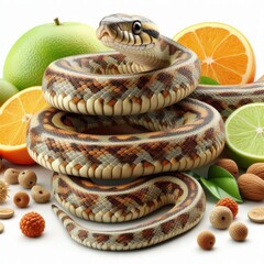 Obraz premium snake on white background