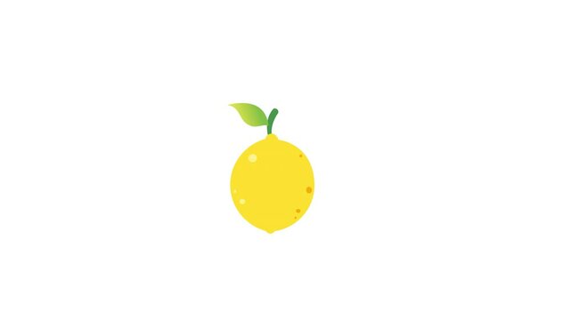 Motion graphic animated cartoon illustration of lemon, lemon slices, attractive motion, plain background with alpha channel settings