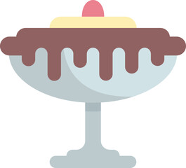 Chocolate cream dessert dripping in a bowl, representing concepts such as indulgence and celebration