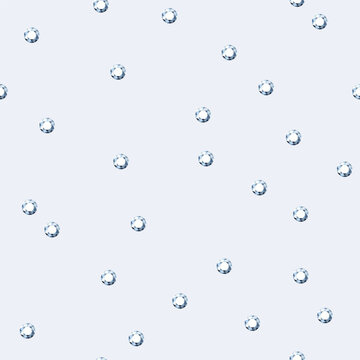 Shiny rhinestone surface pattern design. Polka dot with gems, sparkling diamonds vector illustration. Glittering crystals seamless background. Jewel imitation wallpaper
