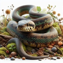 Fototapeta premium snake on white background