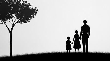 Embracing Togetherness The Black Silhouette Family Concept