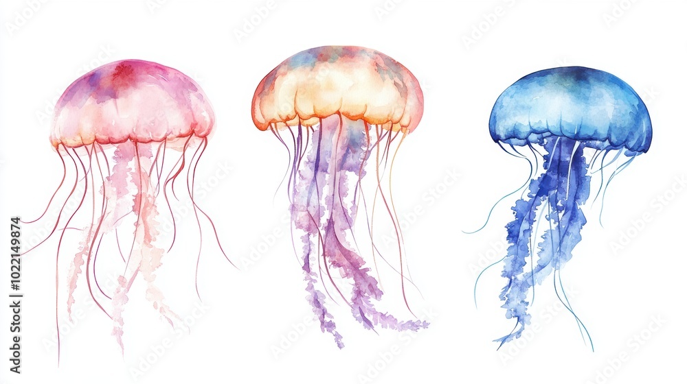 Canvas Prints Beautiful jellyfish closeup view. Artistic illustration