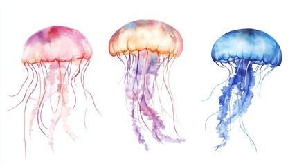 Beautiful jellyfish closeup view. Artistic illustration