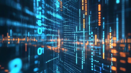 Futuristic Abstract Digital Data Streams and Networks