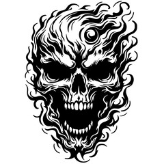 Burning skull vector © Breck