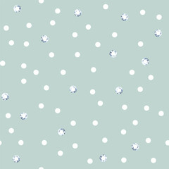 Shiny rhinestone surface pattern design. Polka dot with gems, sparkling diamonds vector illustration. Glittering crystals seamless background. Jewel imitation wallpaper