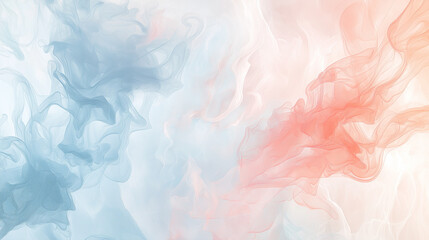 Fototapeta premium abstract cotton candy pink and baby blue ink storm artwork, on a soft vanilla background