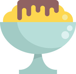 Ice cream with chocolate sauce served in a cup, representing summer, desserts, and sweet treats