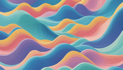 Obraz premium Pastel abstract illustration of Waves and Dunes for background and liminal space 