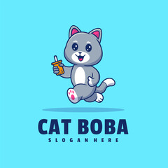 Cute Cat Logo Template