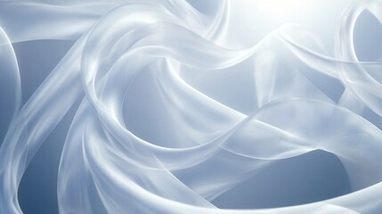 Fototapeta premium Ethereal Flow of Transparent Fabrics in Soft Light