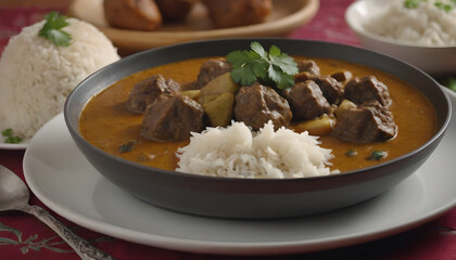indian lamb curry in a bowl