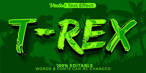 T-Rex Vector Text Effect Editable Alphabet  Jurassic Reptile Dino © Zeta