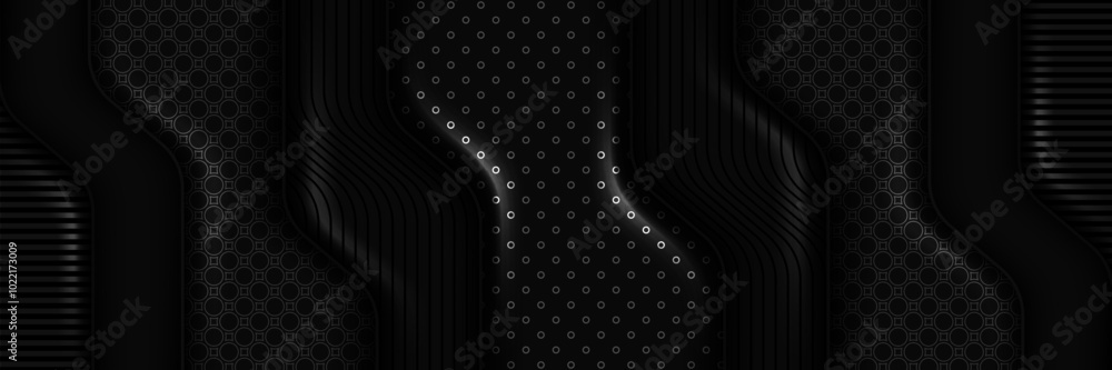 Canvas Prints abstract geometric dark gray design pattern black background banner