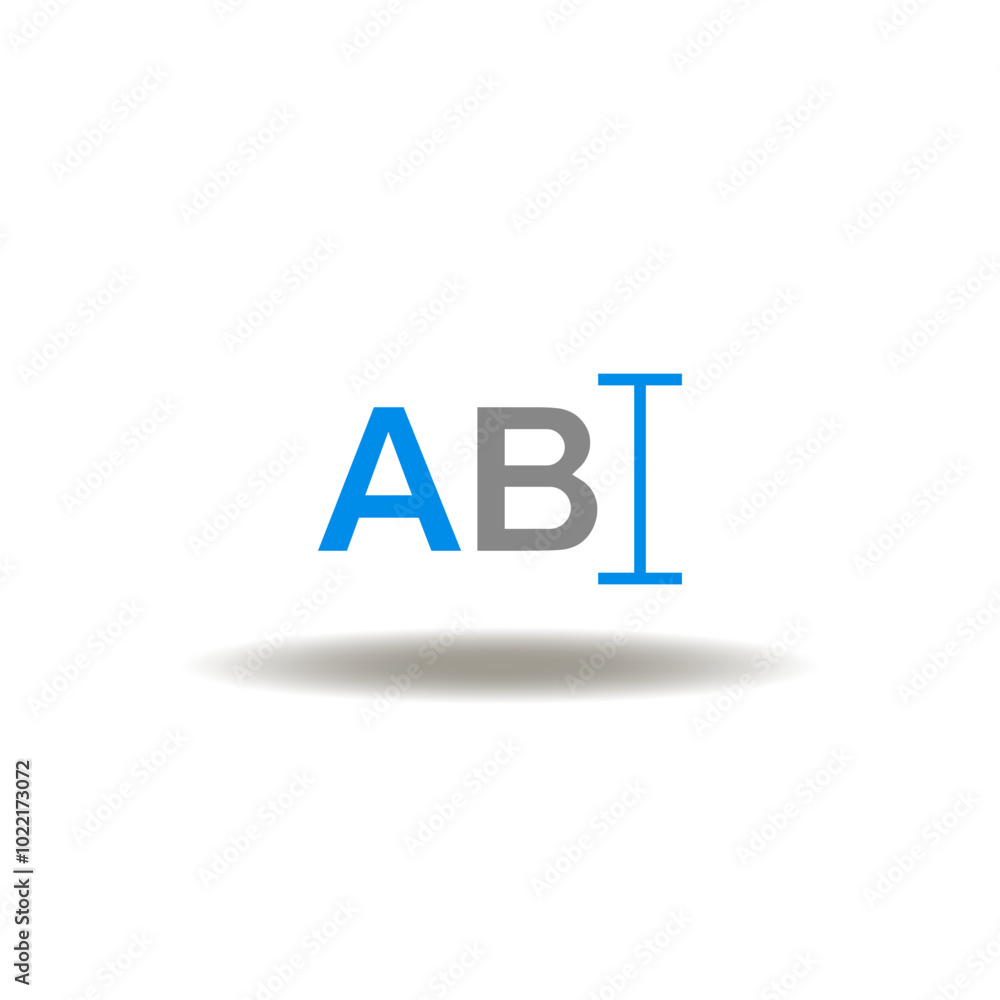 Poster vector illustration of a and b letters with text editor cursor. symbol of graphic design.