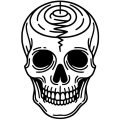 Line art skull silhouette