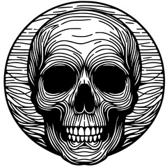 Skull silhouette in circle