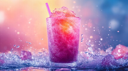 Colorful Frozen Slushies Splashing with Summer Vibes