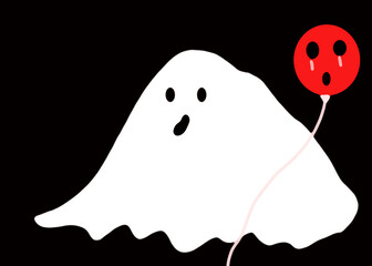 halloween ghost on black