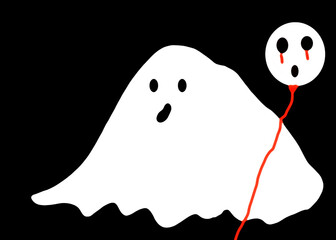 black and white halloween ghost