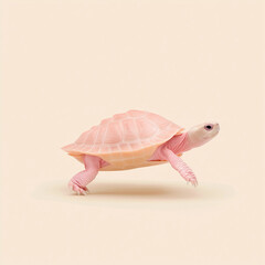 A Colossal Ballet Turtle Pirouetting in Soft Peach for Enchanting Dance Displays © Sekai