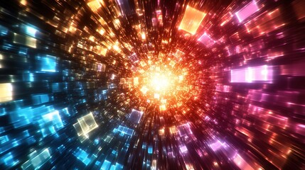 Obraz premium Vibrant Motion of Light and Colorful Particles