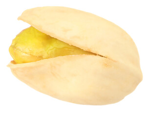 One tasty pistachio nut isolated on white