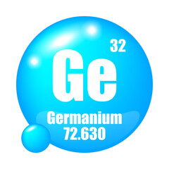 Germanium icon. Atomic number 32. Mass 72.63. Vector symbol.