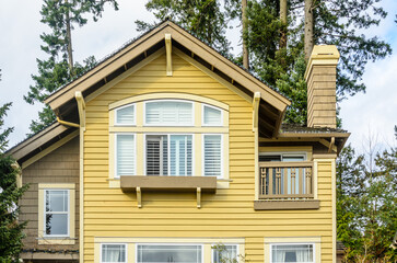 The top of the house with nice window in Vancouver, Canada.