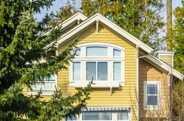 The top of the house with nice window in Vancouver, Canada.