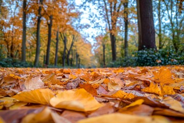 Fallen Leaves Season Background created with Generative AI