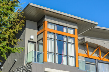 The top of the house with nice window in Vancouver, Canada.