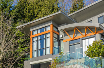 The top of the house with nice window in Vancouver, Canada.
