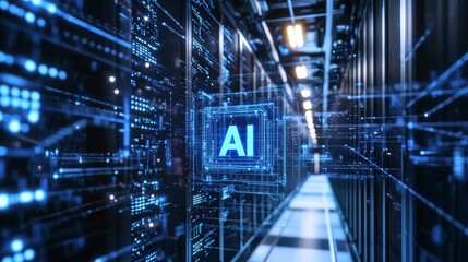 AI Concept with 3D Rendered Motherboard Visuals