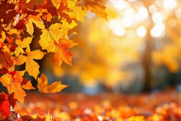 Fallen Leaves Season Background created with Generative AI