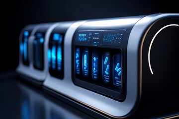 A sleek, futuristic vending machine that dispenses personalized vitamin supplements, based on real-time health scans and AI-driven diagnostics