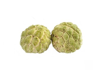 sugar apple or custard apple on white background. sweet fruit.